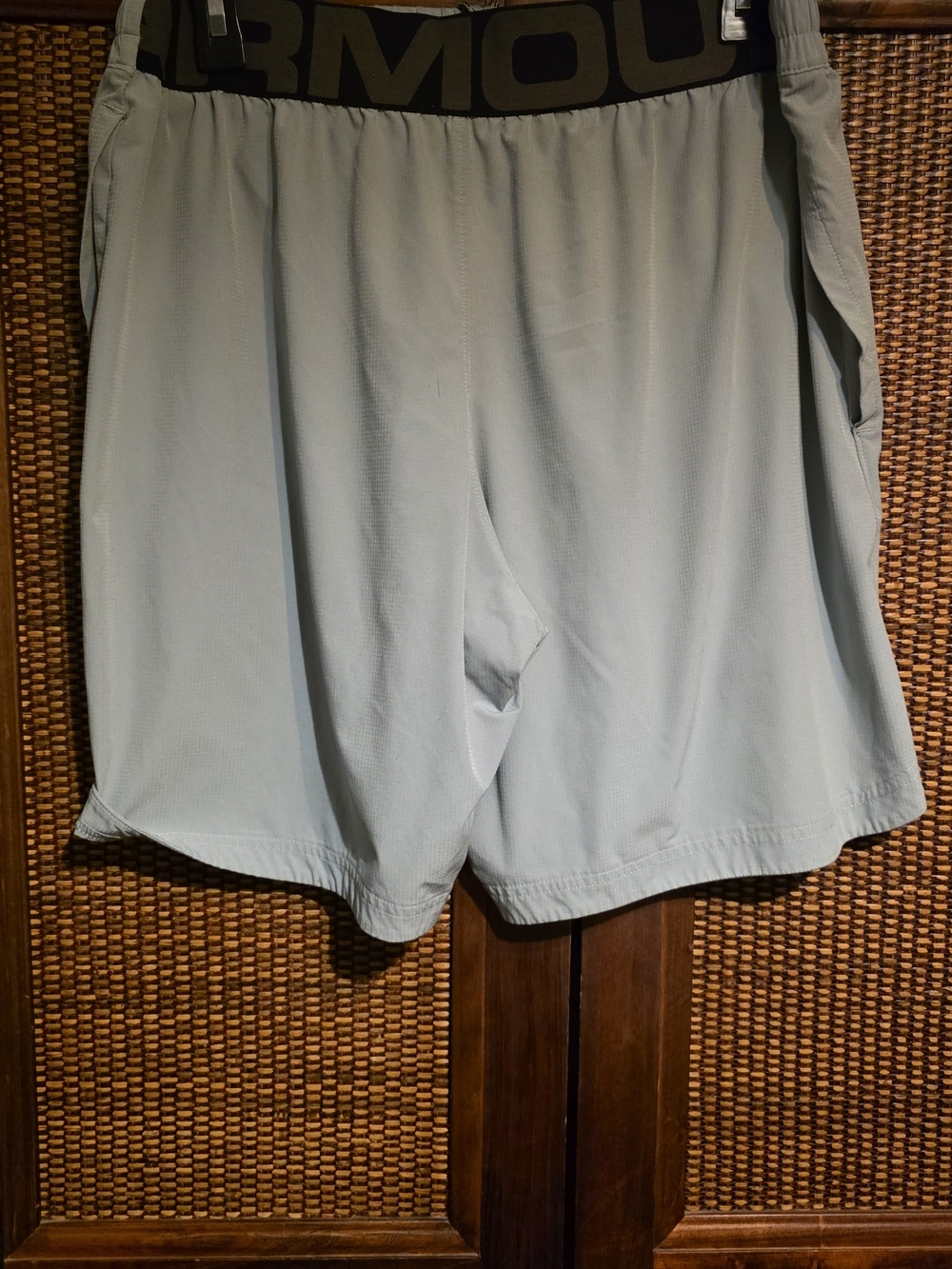LG Men’s Light Gray Athletic Shorts with Black Trim - Picture 2 of 4